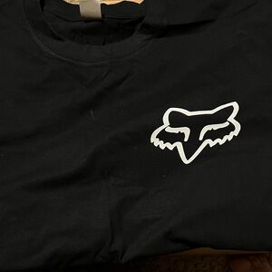 Fox Racing Black Tee with White Fox Head Logo